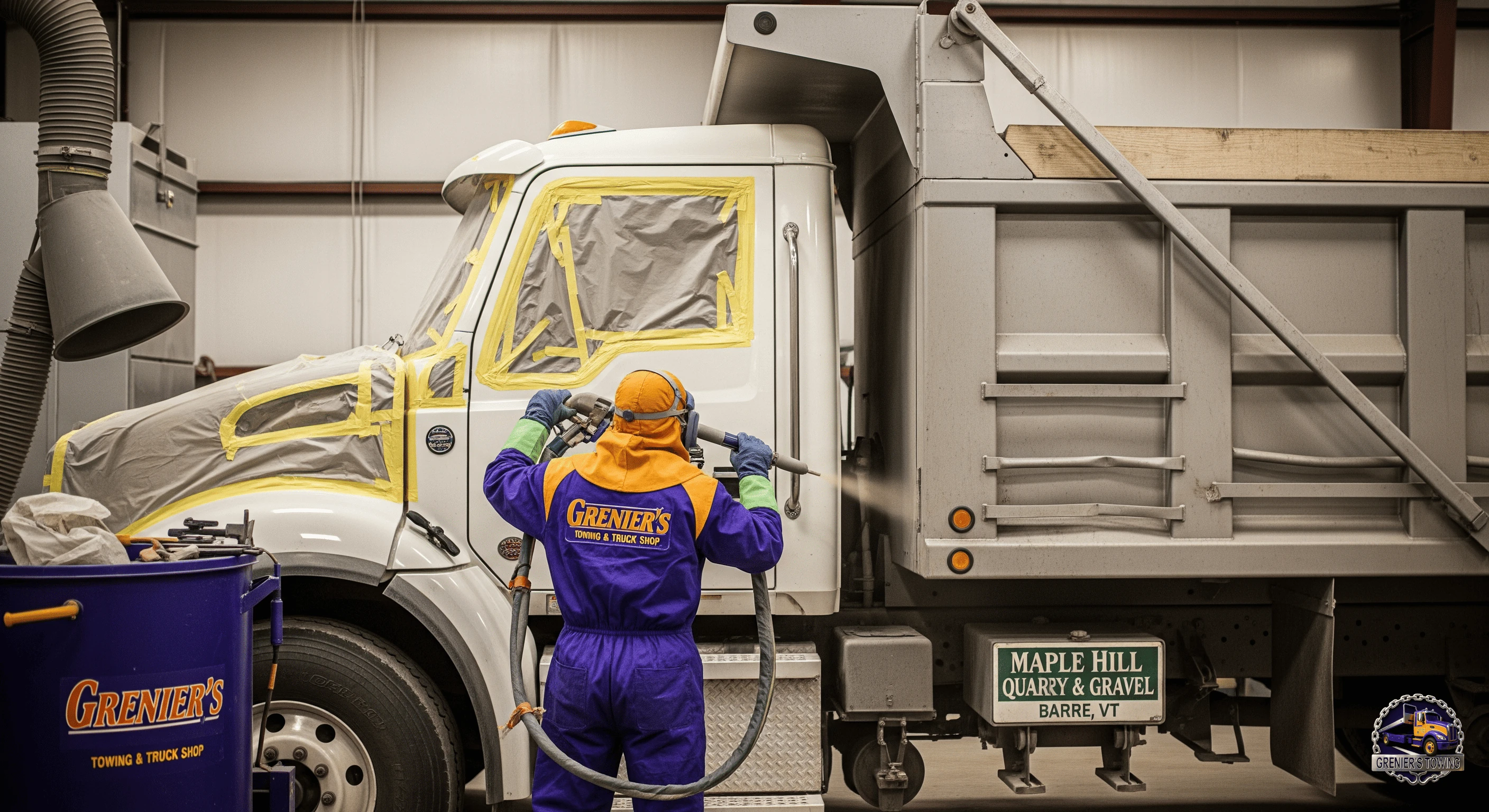 Truck sandblasting and surface preparation