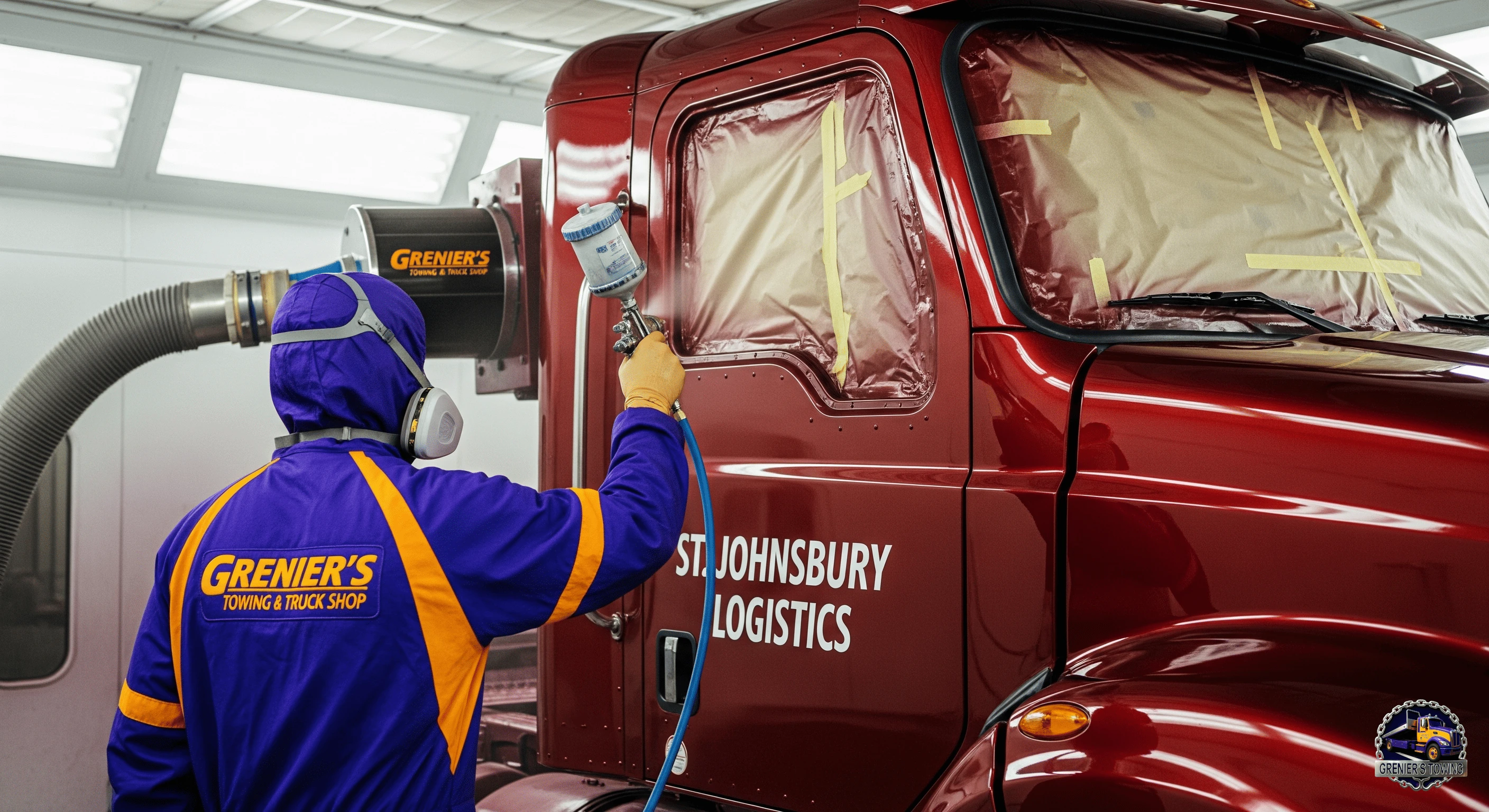 Fleet truck body work and painting support