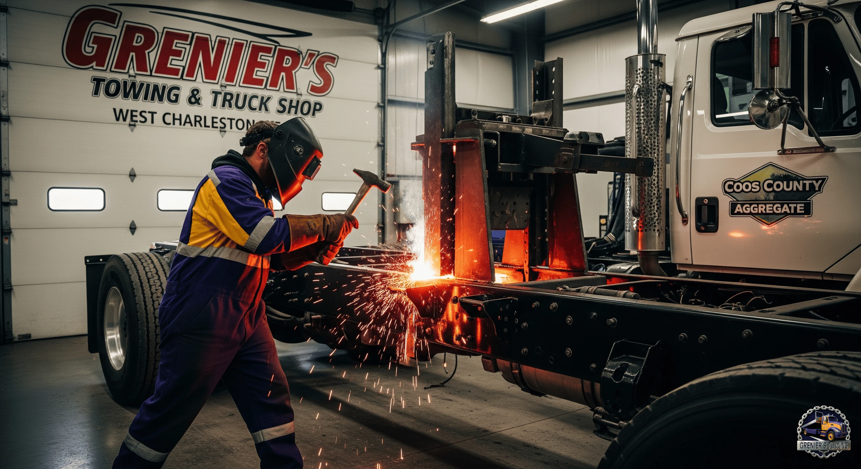 Commercial truck frame inspection