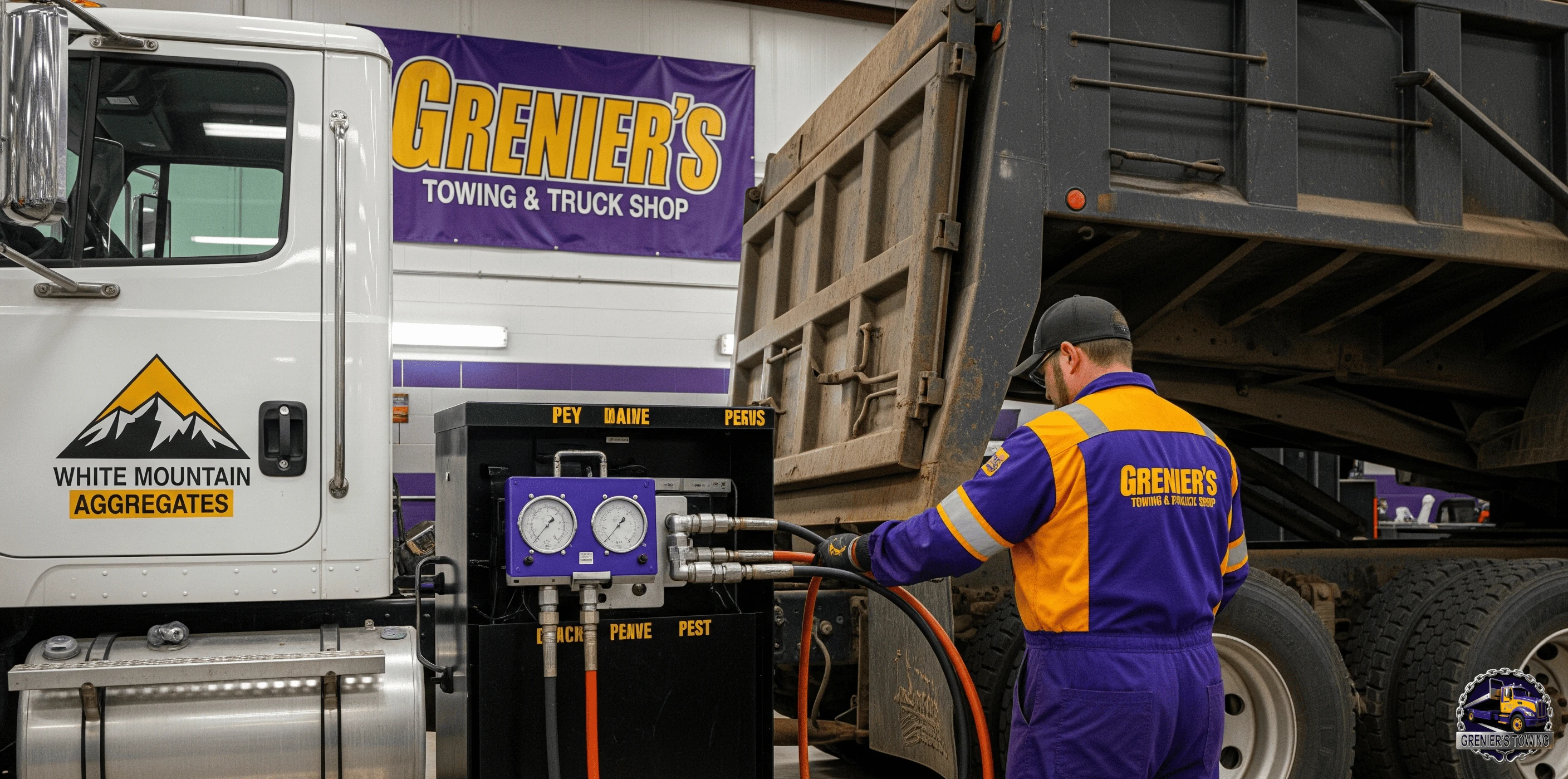 Truck hydraulic hose and fitting repair