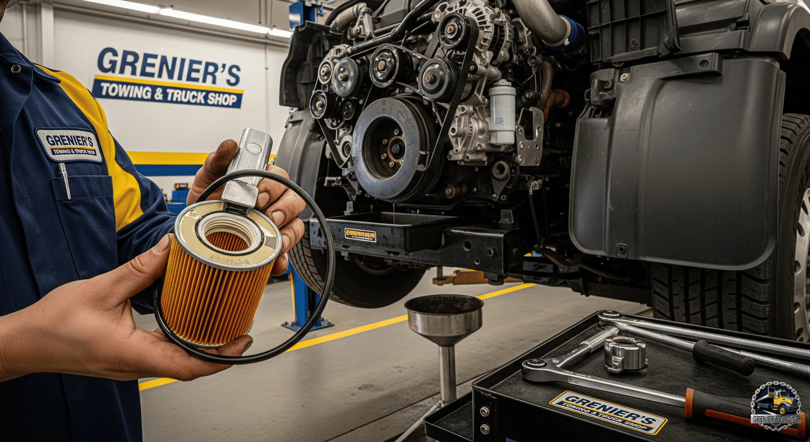 Fleet lube oil and filter support